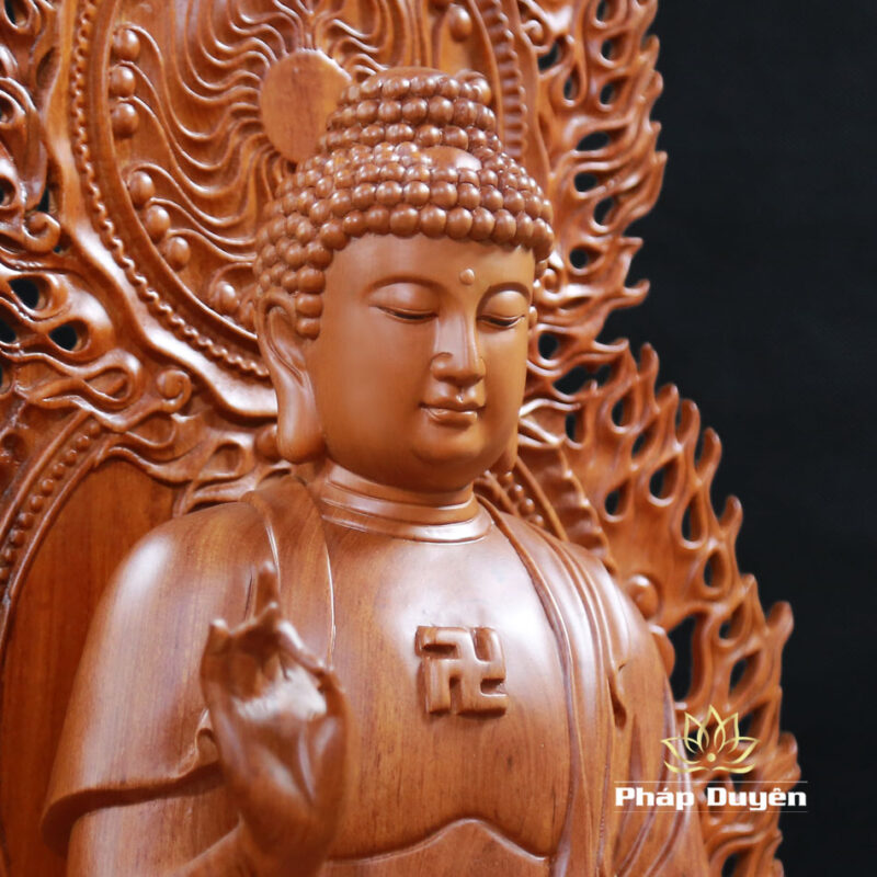 Bộ Tượng Thất Phật Dược Sư Bằng Gỗ Hương Nguyên Khối Cao 50cm (Tổng Lá Đề 62cm) - Ảnh 19