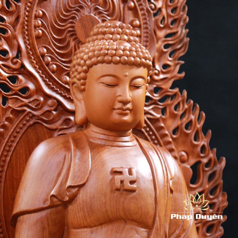 Bộ Tượng Thất Phật Dược Sư Bằng Gỗ Hương Nguyên Khối Cao 50cm (Tổng Lá Đề 62cm) - Ảnh 24