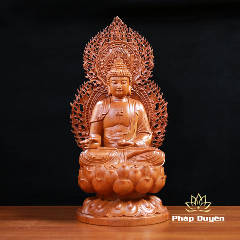 Bộ Tượng Thất Phật Dược Sư Bằng Gỗ Hương Nguyên Khối Cao 50cm (Tổng Lá Đề 62cm) - Ảnh 27