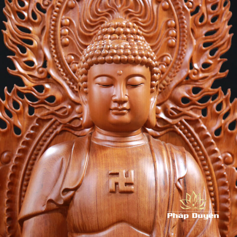 Bộ Tượng Thất Phật Dược Sư Bằng Gỗ Hương Nguyên Khối Cao 50cm (Tổng Lá Đề 62cm) - Ảnh 33
