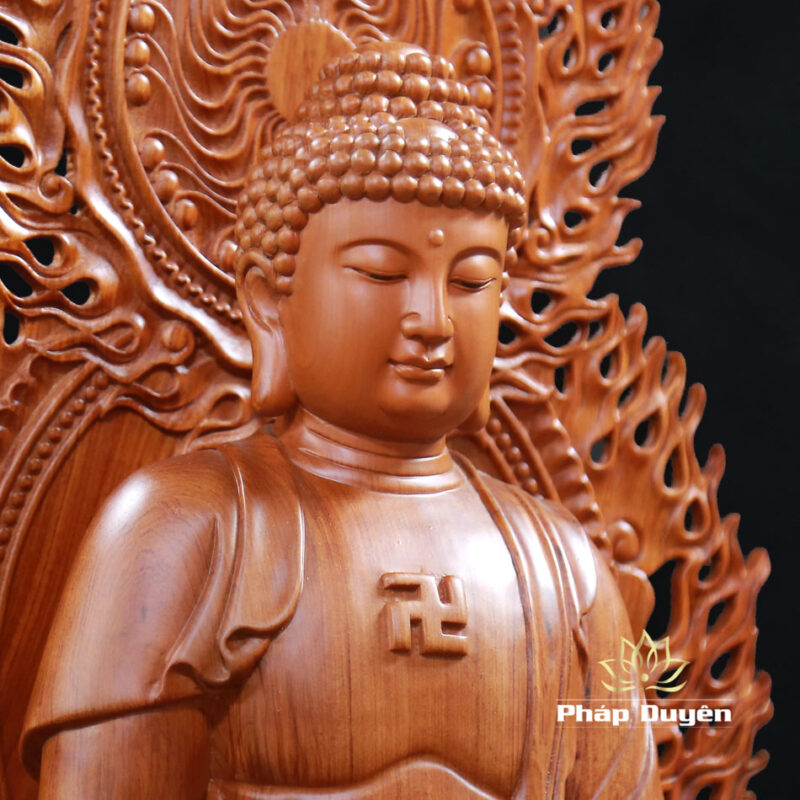 Bộ Tượng Thất Phật Dược Sư Bằng Gỗ Hương Nguyên Khối Cao 50cm (Tổng Lá Đề 62cm) - Ảnh 34