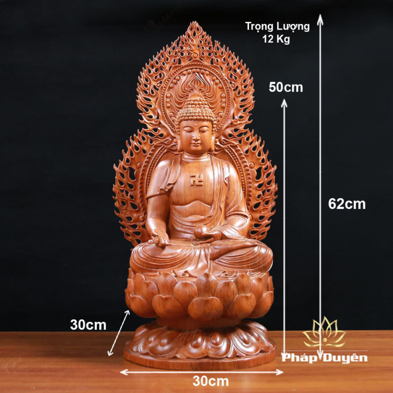 Bộ Tượng Thất Phật Dược Sư Bằng Gỗ Hương Nguyên Khối Cao 50cm (Tổng Lá Đề 62cm) - Ảnh 37