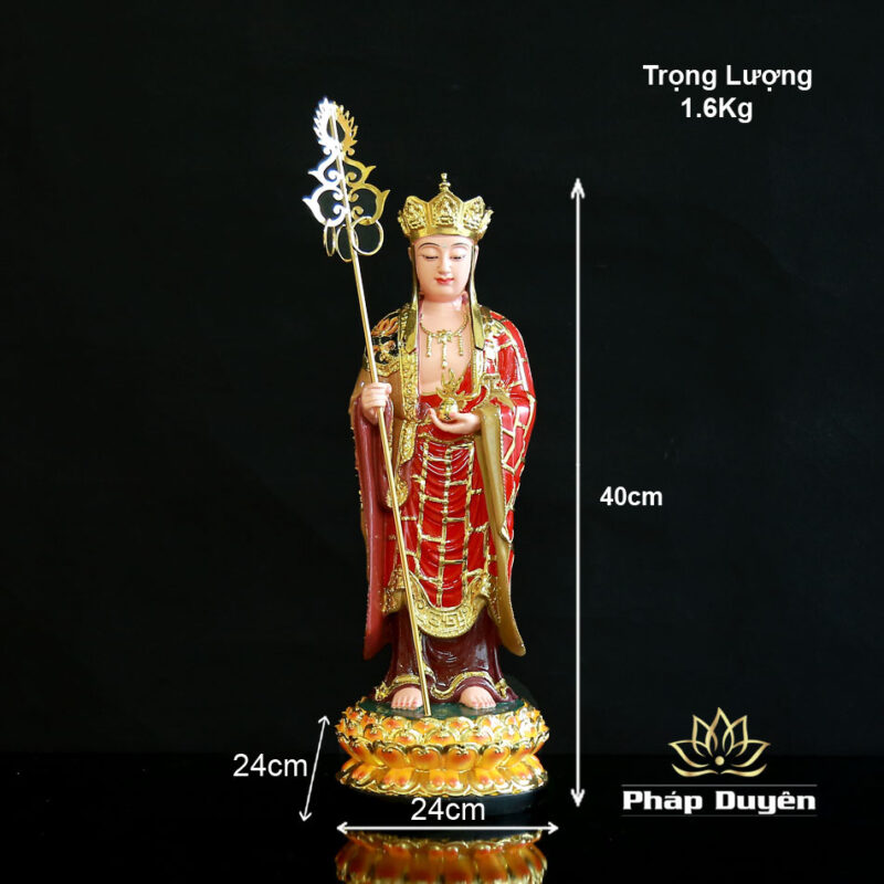 Tượng Đức Địa Tạng Vương Đứng, Chất Liệu Composit, Cao 40cm - Ảnh 6