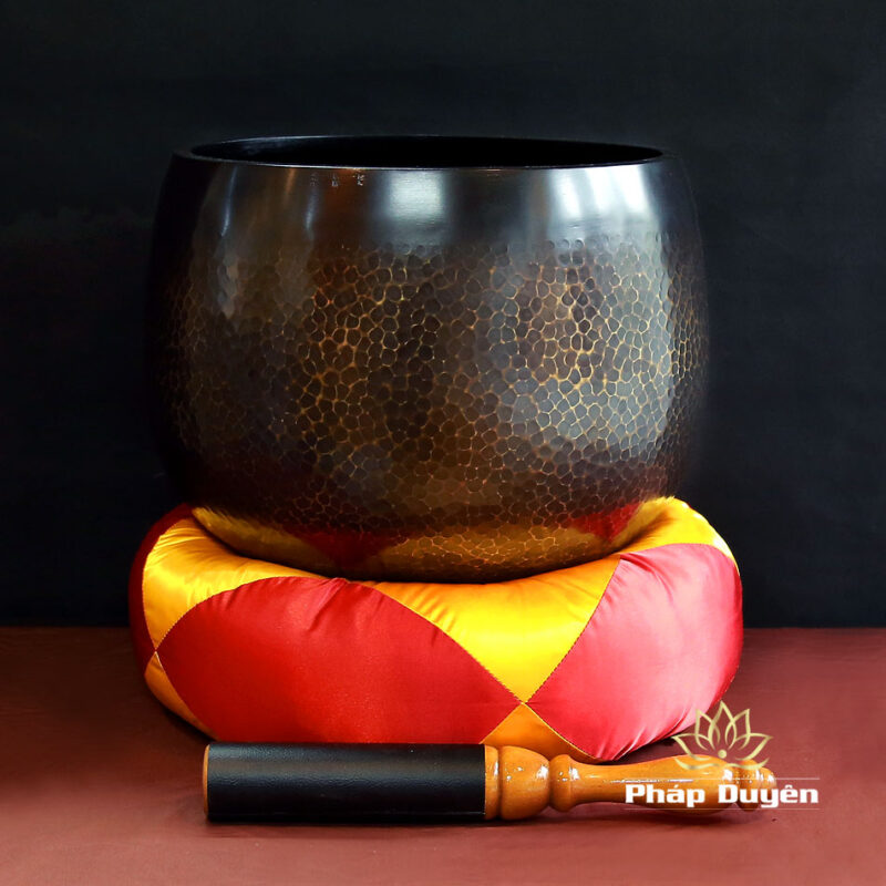 Bộ Chuông Đen Vảy Cá, Mõ Rồng Gỗ Thảo Hoa Lê Kích Thước 16inch (40cm) - Ảnh 2