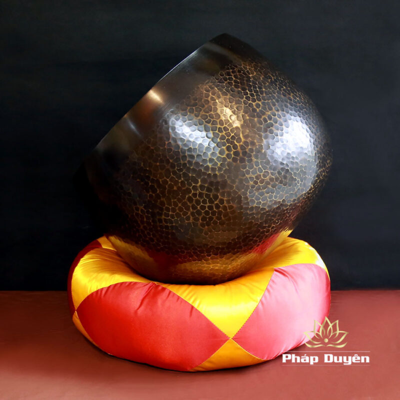 Bộ Chuông Đen Vảy Cá, Mõ Rồng Gỗ Thảo Hoa Lê Kích Thước 16inch (40cm) - Ảnh 4