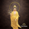 Tượng Quan Âm Bồ Tát Đứng Song Liên, Bằng Bột Đá Màu Thạch Anh, Nhiều Kích Thước - Ảnh 4