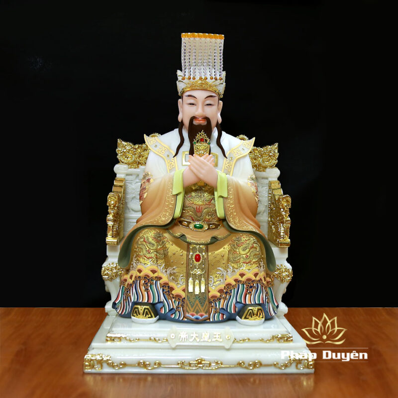 Tượng Ngọc Hoàng Vương Mẫu Ngồi Ngai Rồng Sơn Cổ, Cao 66cm - Ảnh 2