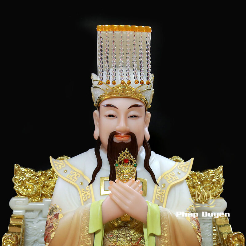 Tượng Ngọc Hoàng Vương Mẫu Ngồi Ngai Rồng Sơn Cổ, Cao 66cm - Ảnh 3
