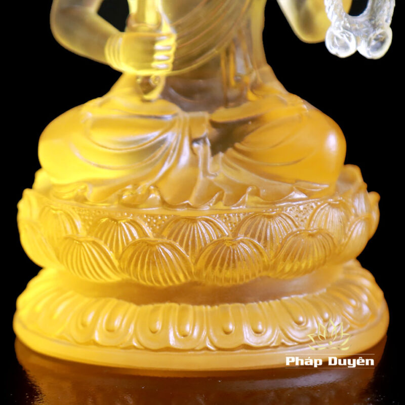 Ngài Bất Động Minh Vương Bằng Lưu Ly Mầu Vàng, Cao 15cm - Ảnh 5