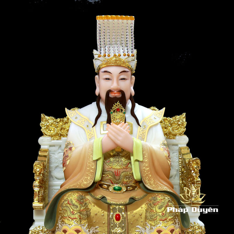 Tượng Ngọc Hoàng Vương Mẫu Ngồi Ngai Rồng Sơn Cổ, Cao 66cm - Ảnh 5