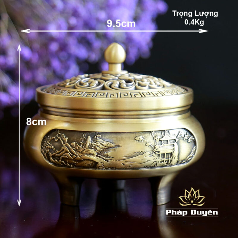 Lư Xông Trầm Đồng, Kích Thước 8x9.5cm - Ảnh 4