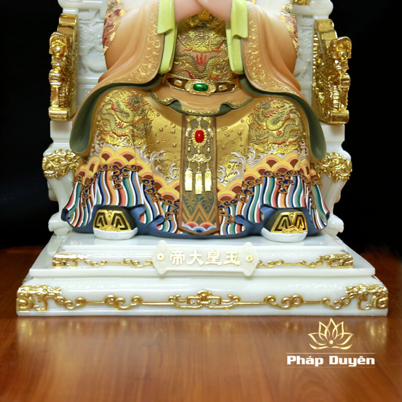 Tượng Ngọc Hoàng Vương Mẫu Ngồi Ngai Rồng Sơn Cổ, Cao 66cm - Ảnh 6