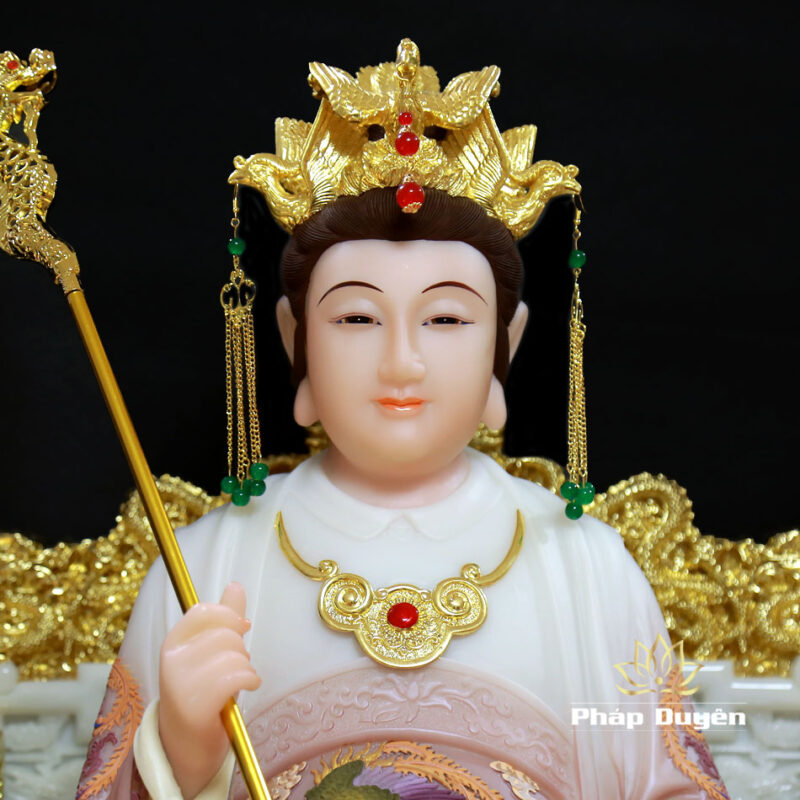 Tượng Ngọc Hoàng Vương Mẫu Ngồi Ngai Rồng Sơn Cổ, Cao 66cm - Ảnh 8