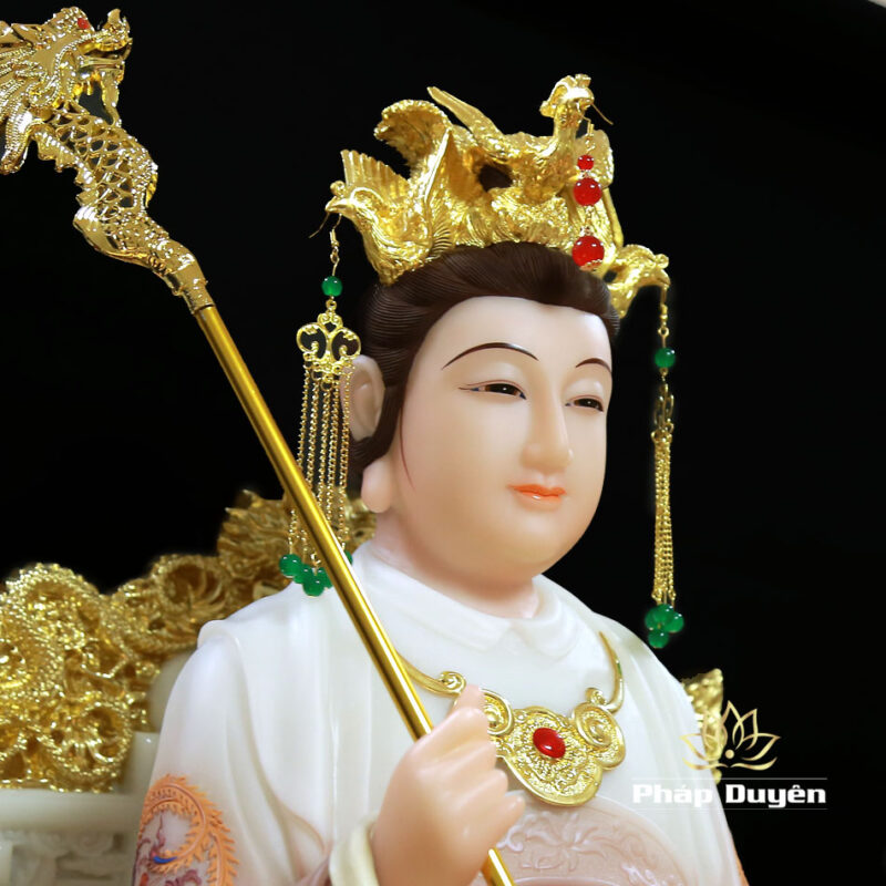 Tượng Ngọc Hoàng Vương Mẫu Ngồi Ngai Rồng Sơn Cổ, Cao 66cm - Ảnh 9