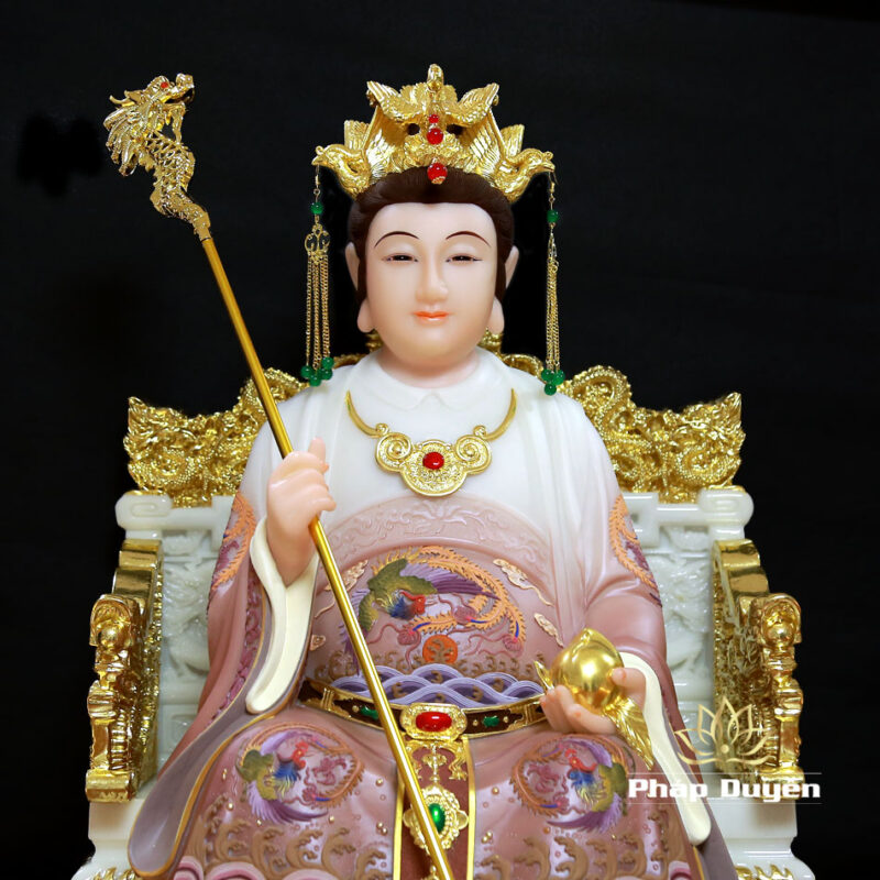 Tượng Ngọc Hoàng Vương Mẫu Ngồi Ngai Rồng Sơn Cổ, Cao 66cm - Ảnh 10