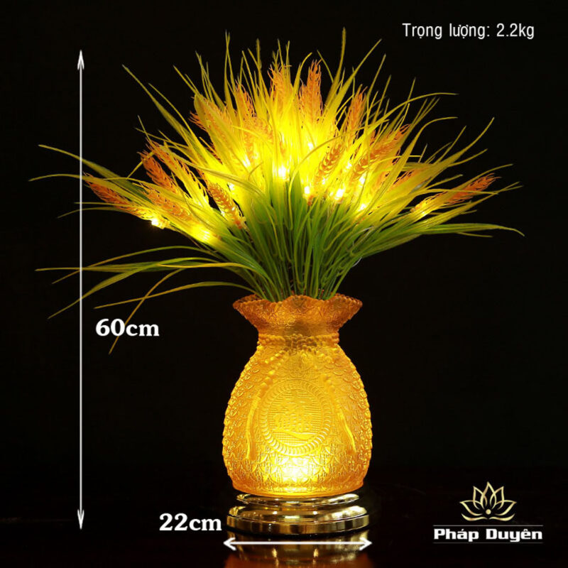 Đèn Bình Bông Lúa Chiêu Tài Tiến Bảo Thịnh Vượng, Cao 60cm (giá 1 chiếc) - Ảnh 4