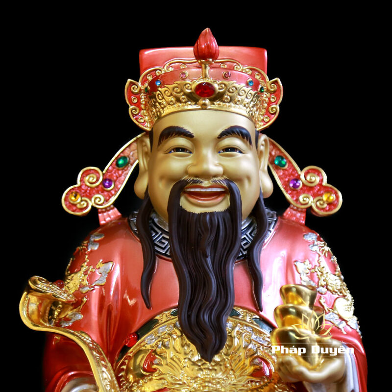 Tượng Thần Tài Như Ý “Chiêu Tài Tiến Bảo”, Bằng Đồng Sơn Đỏ, Cao 40cm - Ảnh 2