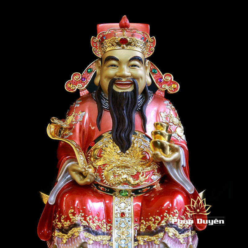 Tượng Thần Tài Như Ý “Chiêu Tài Tiến Bảo”, Bằng Đồng Sơn Đỏ, Cao 40cm - Ảnh 4