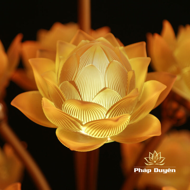 Đôi Đèn Bình Hoa Thịnh Thế Hoa Khai, 13 Bông To, Cao 70cm - Ảnh 5