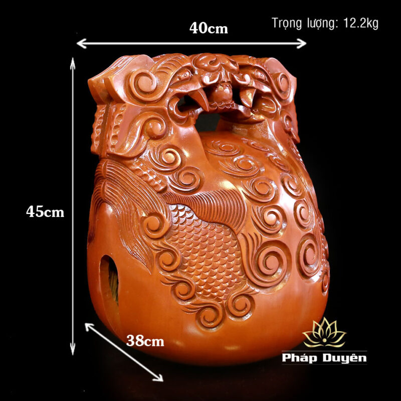 Mõ Rồng Gỗ Mộc, Kích Thước 15inch - Ảnh 4