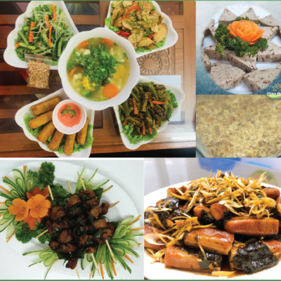 Set Mâm Cỗ Chay - Giò, Nem, Chả Xiên, Nấm Hàu Rang Muối, Cá Kho, Canh Mọc, Ruốc Thịt (nguyên liệu chưa thành phẩm)