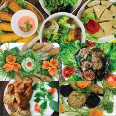 Set Mâm Cỗ Chay - Giò Lụa, Chả Bó Sả, Nem Hải Sản, Gà Rang Gừng, Chả sốt cà chua, Chả mắc mật (nguyên liệu chưa thành phẩm)