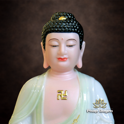 Alternative view of Tượng Thích Ca Bột Đá Cẩm Thạch Màu Thiên Thanh, Cao 30-66cm