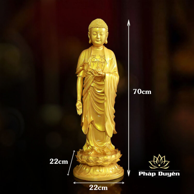 Tượng Phật A Di Đà Thân Vàng Tịnh Tông, Chất Liệu Composite | Cao 70cm - Ảnh 6