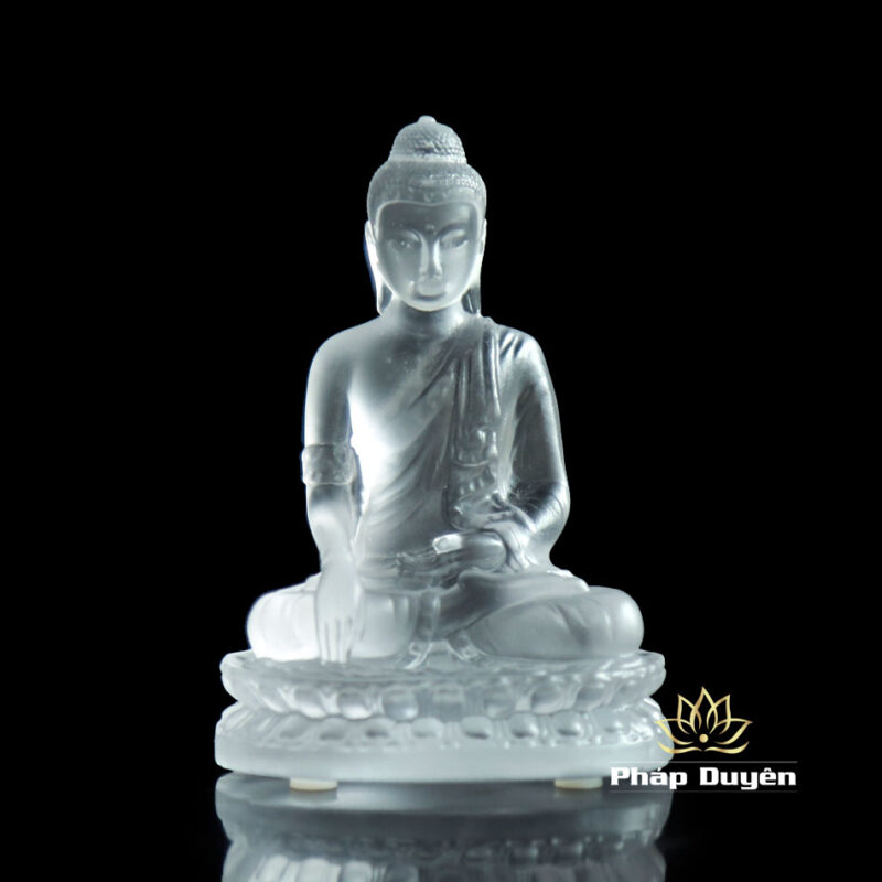 Tượng Đức Thích Ca Mâu Ni Bằng Lưu Ly, Mầu Vàng, Mầu Trắng, Để Xe Hơi, Để Bàn Làm Việc, Cao 12cm - Ảnh 6