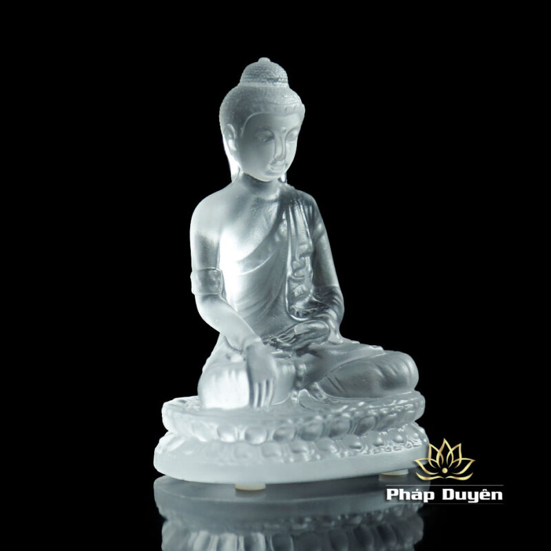 Tượng Đức Thích Ca Mâu Ni Bằng Lưu Ly, Mầu Vàng, Mầu Trắng, Để Xe Hơi, Để Bàn Làm Việc, Cao 12cm - Ảnh 7
