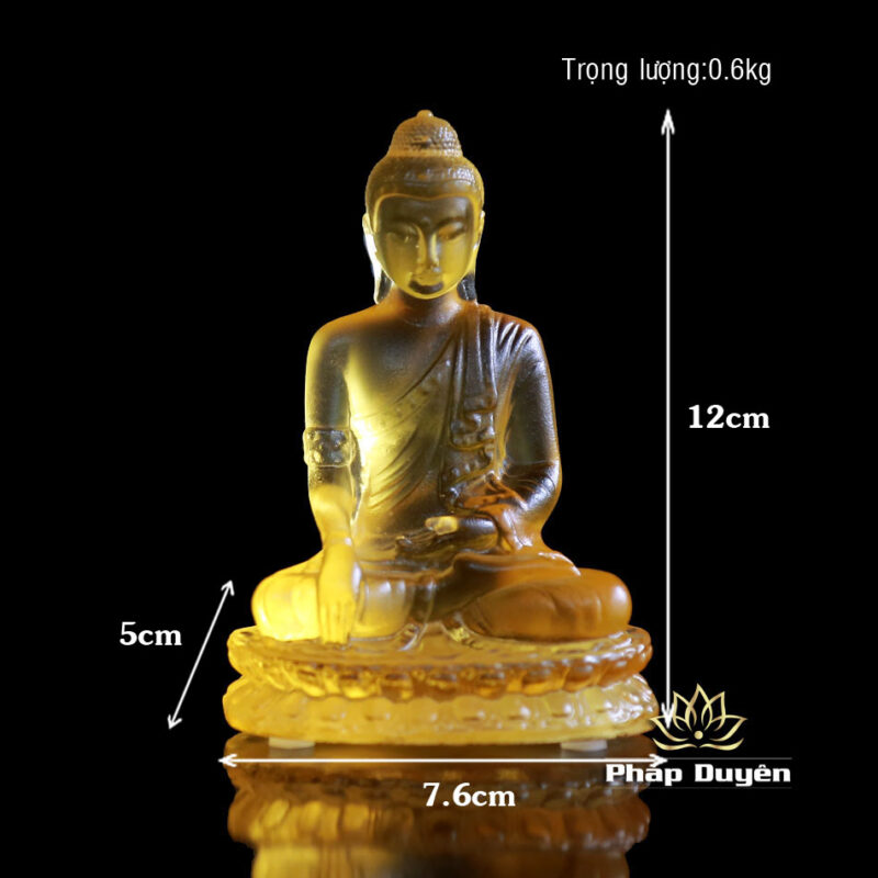 Tượng Đức Thích Ca Mâu Ni Bằng Lưu Ly, Mầu Vàng, Mầu Trắng, Để Xe Hơi, Để Bàn Làm Việc, Cao 12cm - Ảnh 10