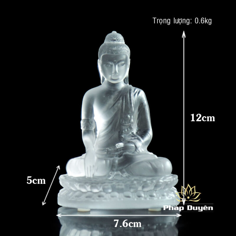 Tượng Đức Thích Ca Mâu Ni Bằng Lưu Ly, Mầu Vàng, Mầu Trắng, Để Xe Hơi, Để Bàn Làm Việc, Cao 12cm - Ảnh 11