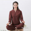 Bộ Quần Áo Nữ Vải Cotton Màu Nâu Tay Lửng, Tay Dài, Size S, M, L, XL - ảnh 1
