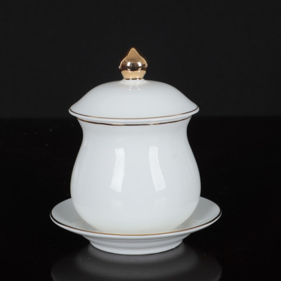 Chén Nước Thờ Bằng Sứ Trắng Viền Vàng, Nhiều Kích Thước