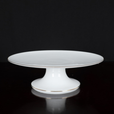 Đĩa Thờ (Mâm Bồng) Sứ Trắng Viền Vàng, Nhiều Kích Thước