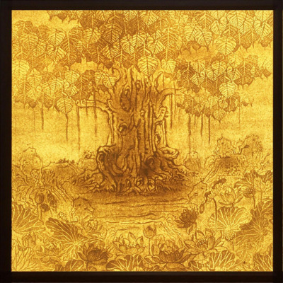 Tranh Điện Gốc Bồ Đề Bằng Giấy Dừa Cao Cấp, Nhiều Kích Thước