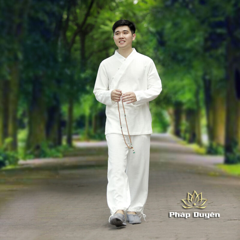Bộ Quần Áo Nam Minh Tú, Vải Thô Cara Màu Trắng, Size S, M, L - Ảnh 2