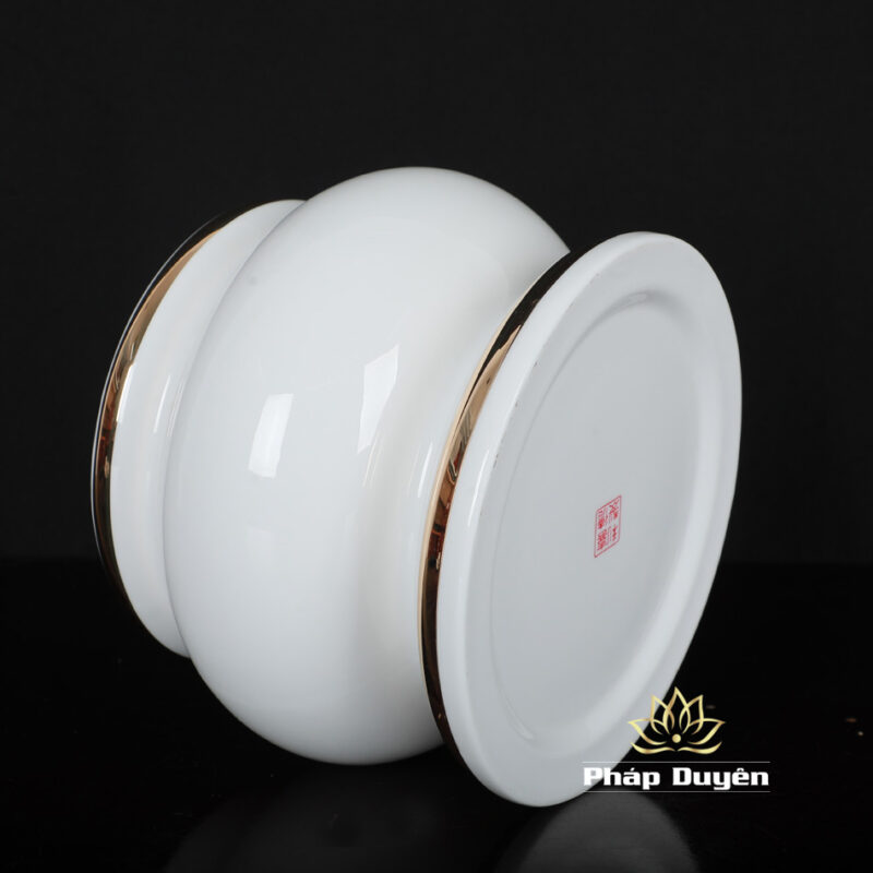 Bát Hương Bằng Sứ Trắng Viền Vàng, Nhiều Kích Thước - Ảnh 7