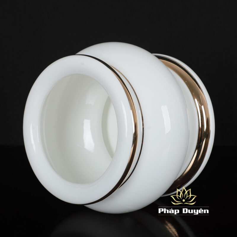 Bát Hương Bằng Sứ Trắng Viền Vàng, Nhiều Kích Thước - Ảnh 5