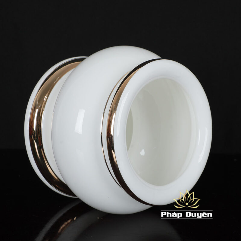 Bát Hương Bằng Sứ Trắng Viền Vàng, Nhiều Kích Thước - Ảnh 6