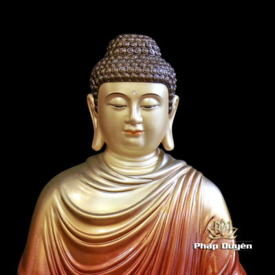 Alternative view of Tượng Phật Thích Ca Ngồi, Chất Liệu Đồng Sơn Màu, Cao 40cm