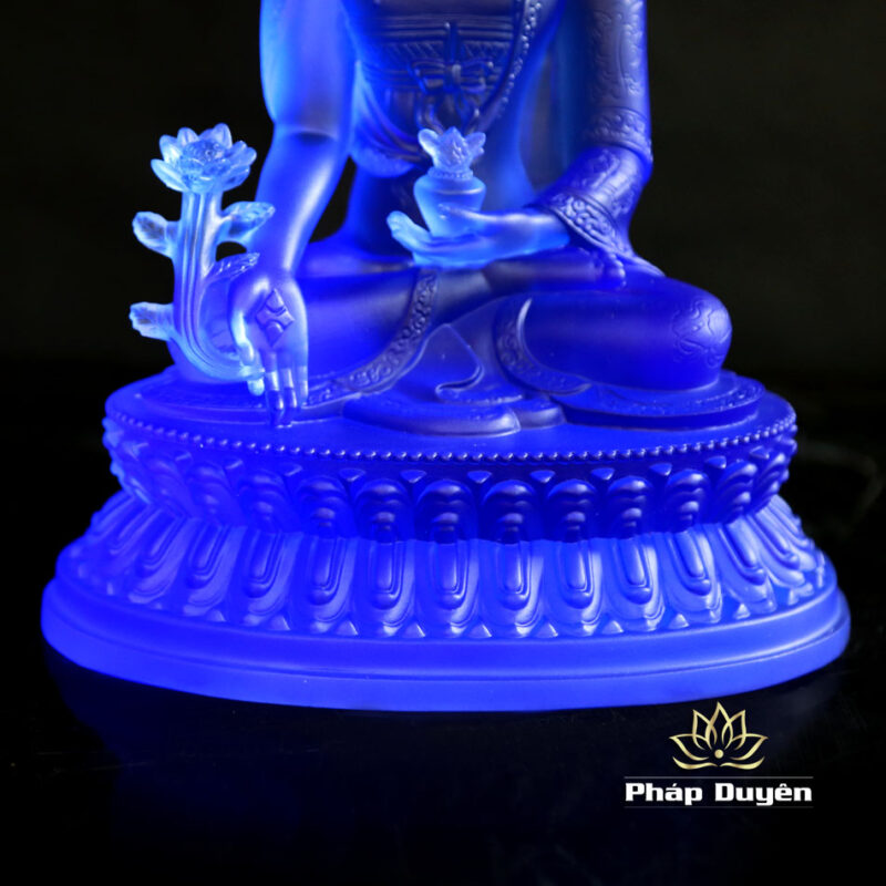 Tượng Phật Dược Sư Lưu Ly Màu Xanh Dương, Cao 25cm - Ảnh 5