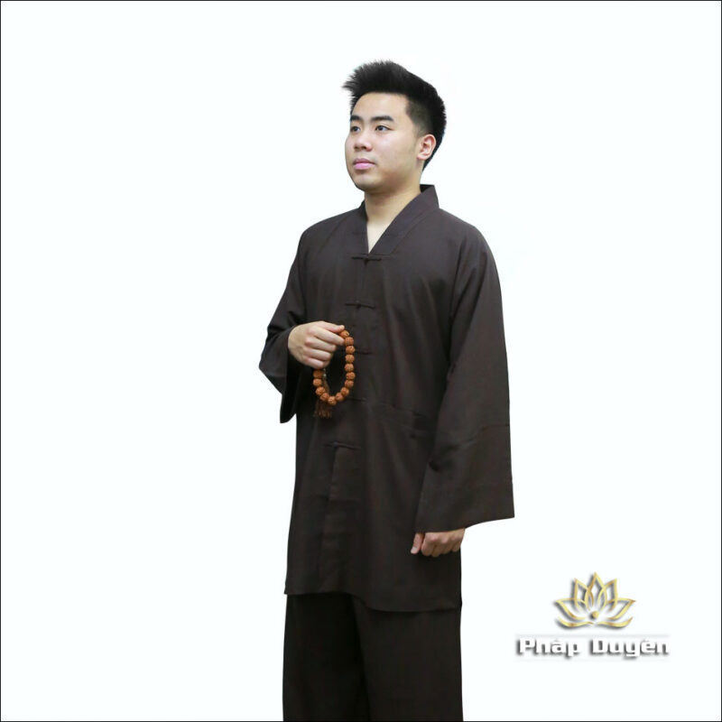 Bộ Nam La Hán Nút Tàu Màu Nâu Đen, Nhiều Size - Ảnh 2