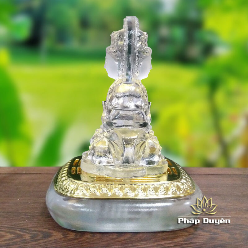 Tượng Để Xe Phật Bà Quan Âm 2 Mặt, Mầu Trắng, Cao 10cm - Ảnh 2