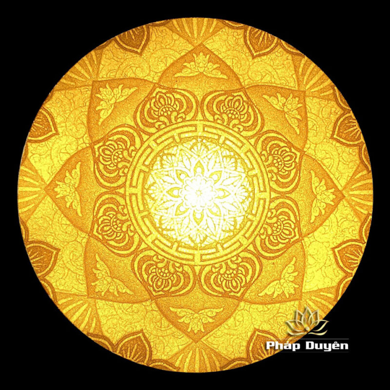 Tranh Điện Trúc Chỉ Mandala Hình Tròn, Đường Kính 41cm, 50cm, 61cm, 68cm - Ảnh 2