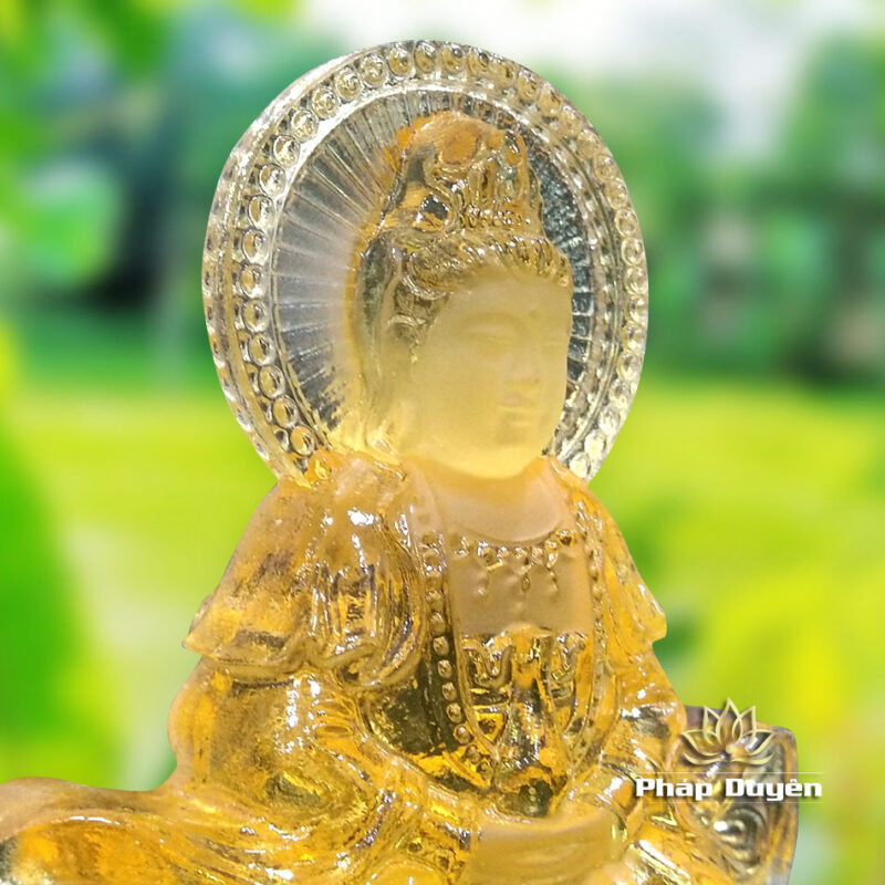 Tượng Để Xe Phật Bà Quan Âm 2 Mặt, Mầu Vàng, Cao 10cm - Ảnh 4