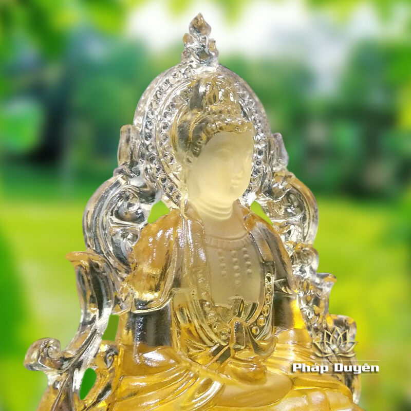 Tượng Để Xe Phật Bà Quan Âm 2 Mặt, Mầu Vàng, Cao 12.4cm - Ảnh 4
