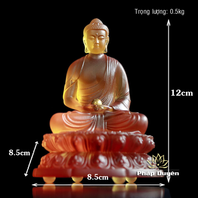 Tượng Đức Phật Thích Ca Mâu Ni Bằng Lưu Ly, Cao 12cm - Ảnh 5