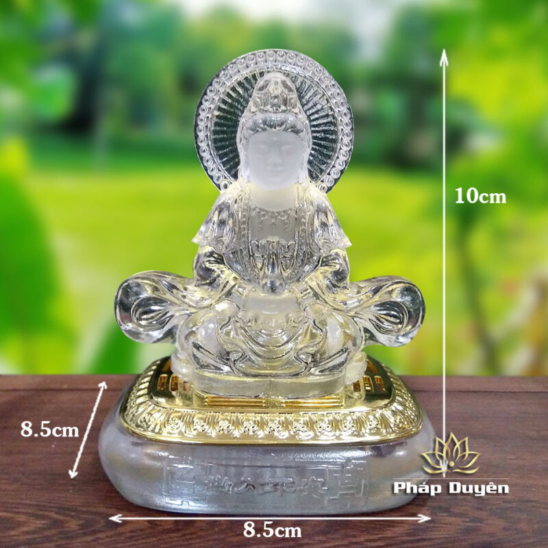 Tượng Để Xe Phật Bà Quan Âm 2 Mặt, Mầu Trắng, Cao 10cm - Ảnh 5