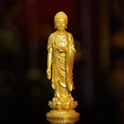 Tượng A Di Đà Tịnh Tông Màu Vàng, Composit ,Cao 48cm